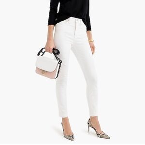 J. Crew Petite High Rise Toothpick Jeans White E2268